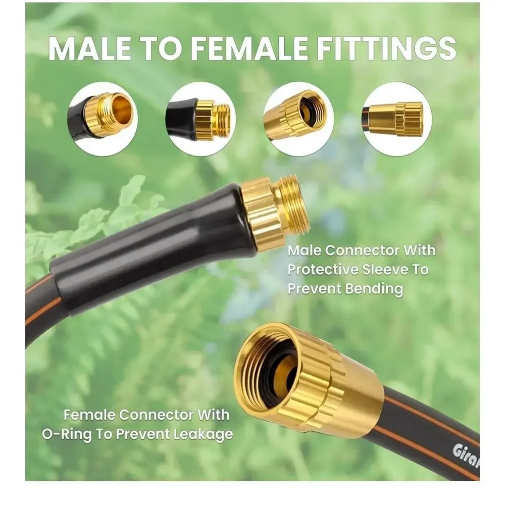 Giraffe Tools Garden Leader Hose 5/8 inch x 2.5ft, Male to Female Fittings